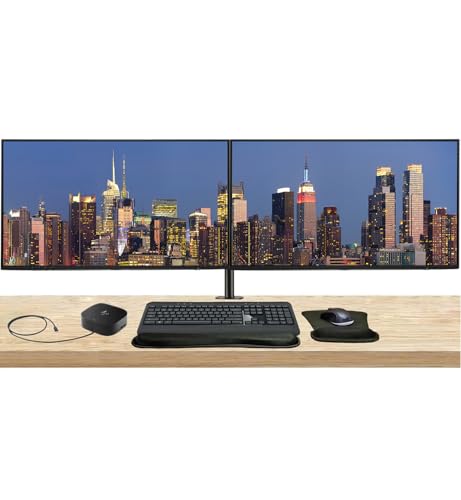 Image of HP Series 7 Pro 27-inch 727pq 2K QHD 1440p LCD Monitor 2-Pack Bundled with Daisy Chain, Desk Mount Dual Monitor Stand, USB-C Multiport G5 Dock, MK540 Wireless Keyboard & Mouse, Gel Mouse & Wrist Pad