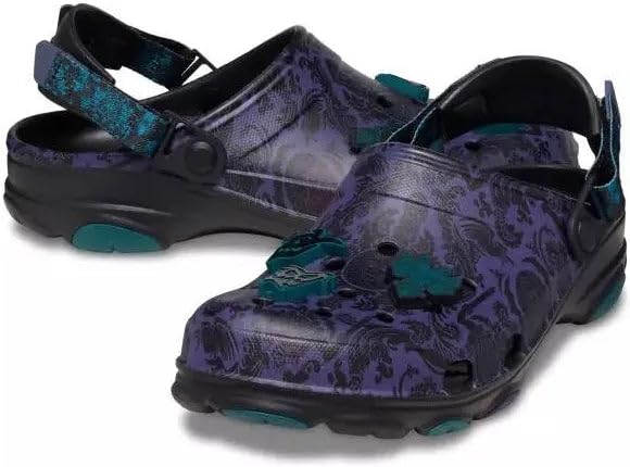 Theme Park Merchandise WDW Dis Parks Haunted Mansion Wallpaper Pattern Clogs Shoes Adult (Purple, US Footwear Size System, Adult, Men, Numeric, Medium, 9)