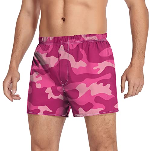Fisyme Camo Pink Boxers for Men, Boxer Shorts Mens Underwear Boxer Briefs4