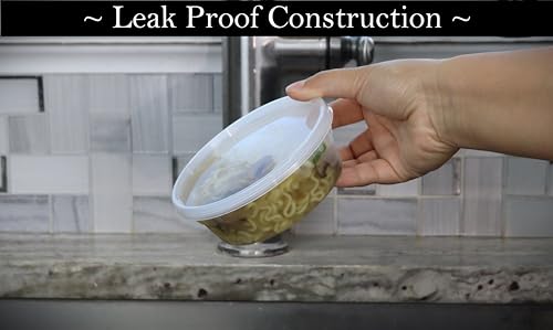 Image of Zekii EXTRA THICK Deli Containers with Lids, [48Sets 8oz] Soup Containers w /Lids Airtight, Disposable, BPA Free, Takeout soup Cups, Meal Prep, Food Storage Containers with Measurements