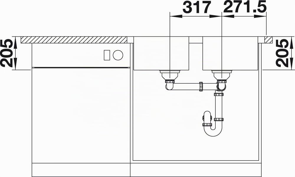 BLANCO LEMIS 8-IF - Doppelspüle für die Küche für 80 cm breite Unterschränke - Edelstahl - Mit IF-Flachrand, ohne Abtropffläche - 524276