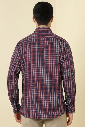 Image of Allen Solly Men's Small Check Casual Shirt | Regular Fit | Classic Pattern | Everyday Smart Casual Style