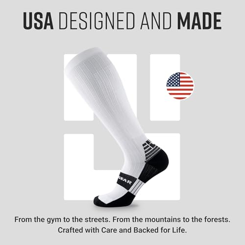 Image of MudGear Graduated Compression Socks, Durable, Sweat-Resistant OCR Performance Socks with Cushioned Footbed, Made in USA