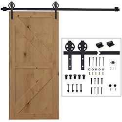 HomCom Puertas Kit de Accesorios para Puerta Correderas de Granero Acero de Carbono
