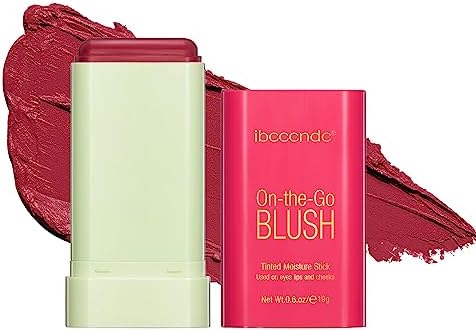 Cream Blush Stick,Contour Beauty Wand,Tinted Moisturizer Stick,Multi-Use Blush Beauty Wand for for Cheeks & Lip Tint & Eyeshadow Makeup,Suitable for All Skin(Hot Red #2)
