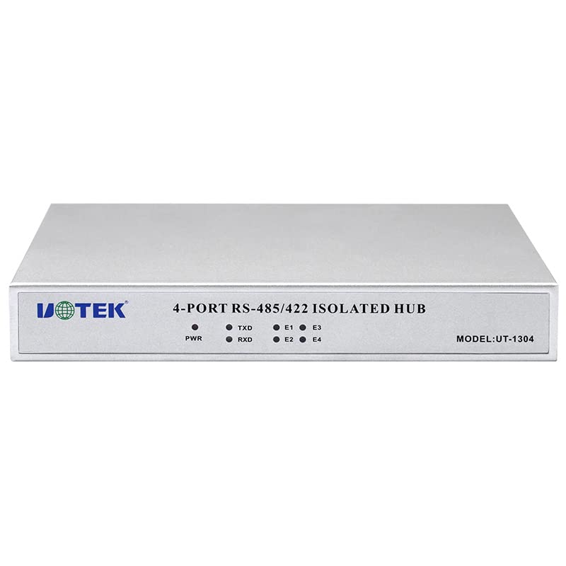UOTEK RS485/422 Hub Industrial Grade RS-485/422 to 4 Ports RS-485/422 Hub with 3KA Lightning Surge Protection for Outdoors
