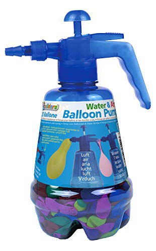 alldoro 60200 Pumpe für Wasserbomben oder Luftballons, für Kinder ab 8 Jahren - Ballonfüller mit 1,5 L Tank, Knotenhilfe und 250 Ballons
