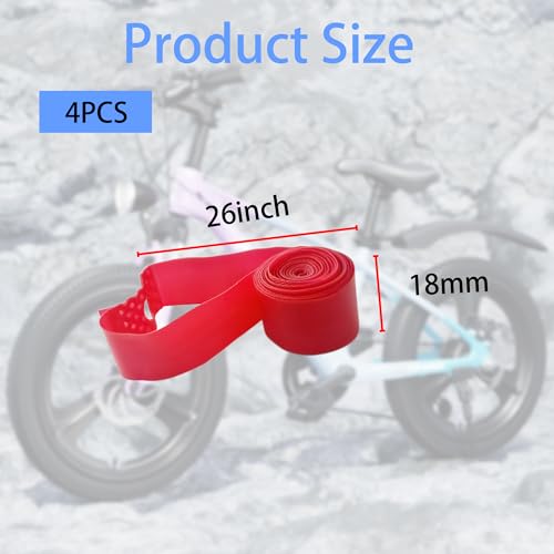 ZCLGOOD 4PCS 26 Inch Bicycle Rim Strip Tape High Pressure Puncture Resistant PVC Bike Wheel Liner Inner Tube Protection for Mountain Road Bikes
