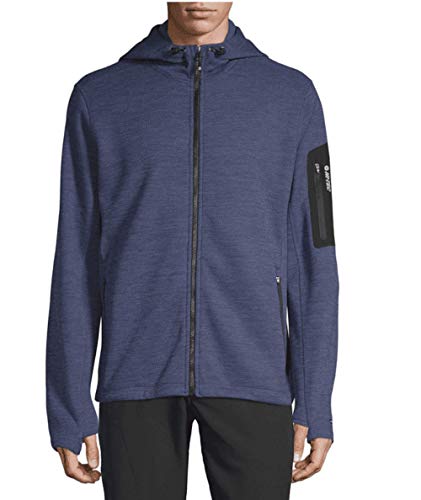 HI-TEC Men's Reids Rock Fleece Full Zip Hooded Jacket, Blue Print, XXL