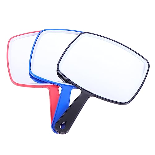 IWOWHERO Travel-Sized Handheld Makeup Mirrors 3pcs Large Mirror Surface Abs Glass Easy All Occasions