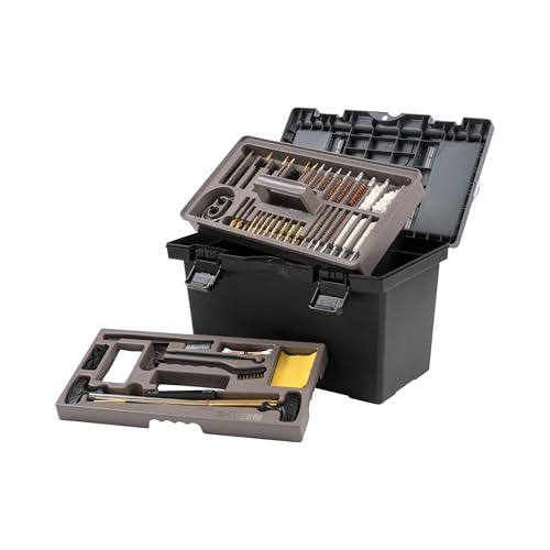 Allen Company Universal Gun Cleaning Kit & Tool Box - Rifle Shotgun & Handgun Gun Cleaner Kit - 66-Piece - Gun Accessories for Men and Women - Cleaning Kit Gun Case - Black/Gray