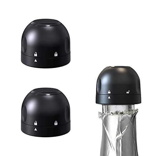 VINAK - (2 UNIDADES) Tapón para botellas de champagne | champán | cava | espumosos | Con cierre hermético y bloqueo de seguridad permite una excelente conservación