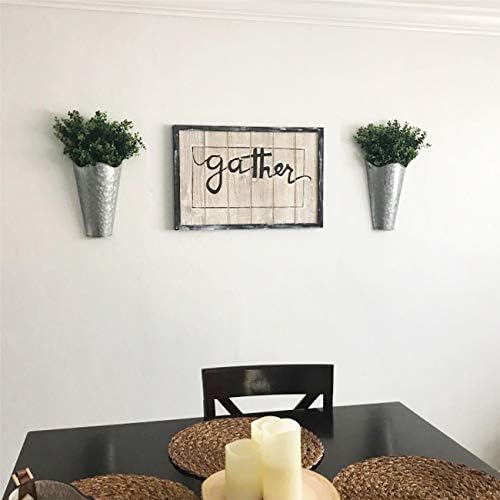 Mkouo Wall Planter Metal Galvanized Farmhouse Hanging Vase Planters for Flowers Succulents Hanging Plant Pot Rustic Home Decor for Balcony Dining Room Kitchen