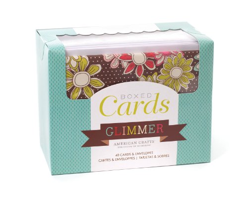 American Crafts Caja 40 Tarjetas y Sobres, Glimmer