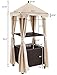 Crosley Furniture Palm Harbor Wicker Towel Valet Caddy, Covered Rolling Outdoor Storage for Pool and Hot Tub, Brown