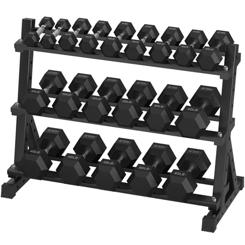 HANDBODE Hex Dumbbell Set with Rack 290-670 lb