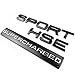 3pc 3D Gloss Black Sport Supercharged Badges Emblems with Adhesive Backing fits Range Rover, Land Rover, Trucks, and Cars.