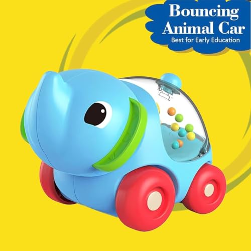 Image of ToyBharat Pop Pop Elephant Free Wheel Toy Features Vibrant Multicolour Designs and Smooth Battery-Free Rolling Action. Perfect for Kids Ages 1 to 6, Encouraging Activity