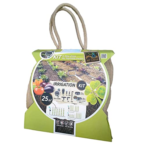 Kit irrigazione Orto Rain per giardini e frutteti fino a 25 m2 - Risparmia acqua e mantiene le tue piante sane Kit irrigazione a goccia per piante Orto urbano