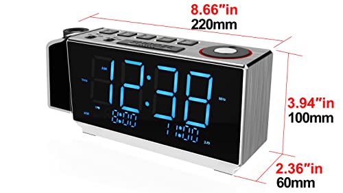 Electronic Alarm Clock Radio Time Projection,Fm Radio,Dual Alarm,Snooze,Brightness Dimmer,Usb Charging Port,1.8 '' Big Display,Earphone Jack, Night Light Itoma Cks509 #TOP6