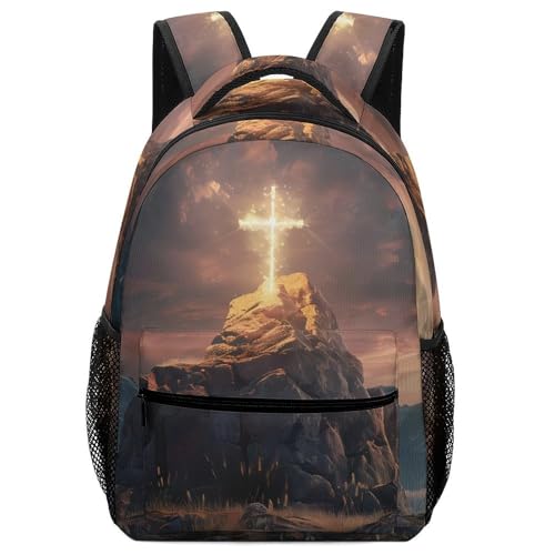 Jesus Cross 3D Print Backpack Lightweight Laptop Backpack Casual Bag Travel Daypack for Women Men