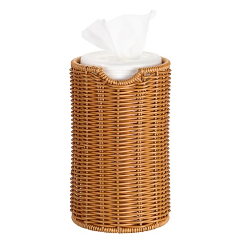 Kokone Woven Wipes Dispenser Compatible for Clorox Lysol Farmhouse Wipes Canister Holder Cleaning Wipe Dispenser Container Decorative Rattan Wipes Dispenser Keeper for Kitchen Bathroom Office