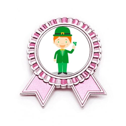 Broche métal Irlande Rose taille M accessoire de costume vert et badge dessin animé