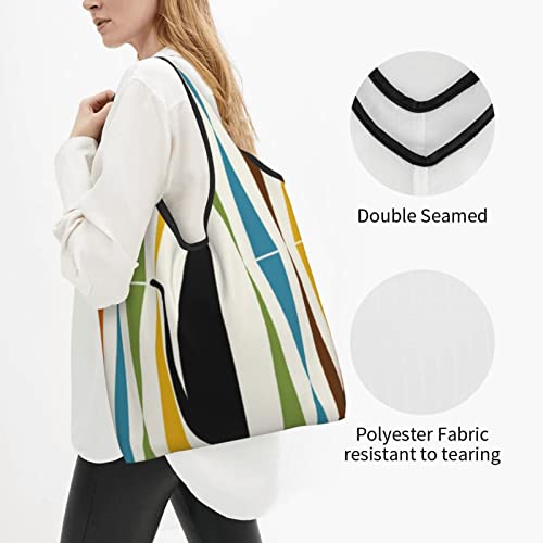 Grand sac réutilisable chat art moderne pour courses et marché - 2