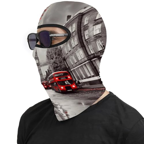 Máscara de cara Red London Street para hombre, balaclava fashion, transpirable, suave, antiviento para bicicleta, conducción, montañismo y esquí miniatura 4