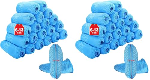 Image of X-Large Shoe Covers Disposable 400 Pack (100 Pairs),Fit Shoe Sizes to Men's 13, Non-Slip, Durable, Indoor