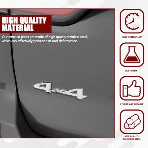 Image of 4x4 Emblem Sticker, 3D Chrome Badge Decal Sticker | Emblem Nameplate Decal, 3D Metal Badge Decal for Auto Fender Bumper Front Hood Trunk, Car Accessories for Most Cars