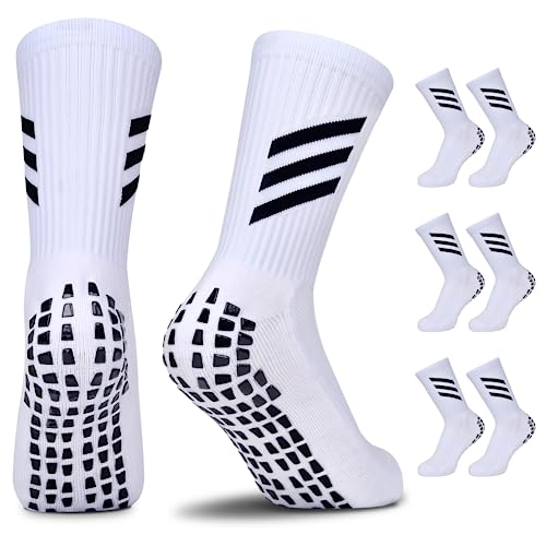 JUYANO Fußballsocken Grip Socken Fussball Kinder Antirutsch Sportsocken Kinder Jungen Atmungsaktive Rutschfeste Socken Anti-Rutsch-Gummi-Pads Sportsocken für Basketball Rugby Tennis Alter 6~12