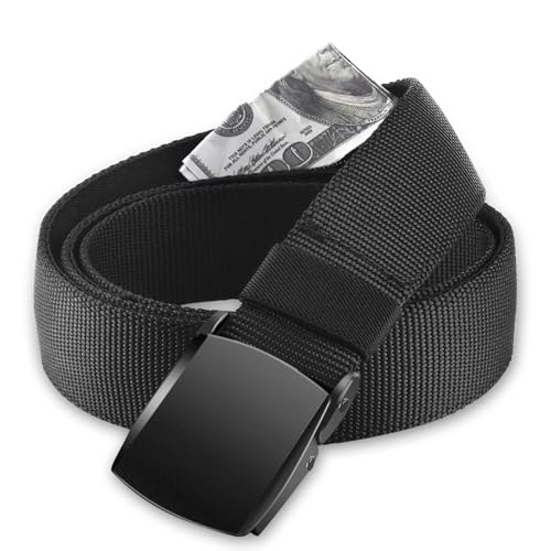 Cintura Portasoldi Nascosta per Viaggio Corsa Daffari Cerniera Marsupi Antifurto per Uomo Donna Tasca Segreta per Soldi Nascondiglio Materiali Nylon Fibbia Mettalica120CM