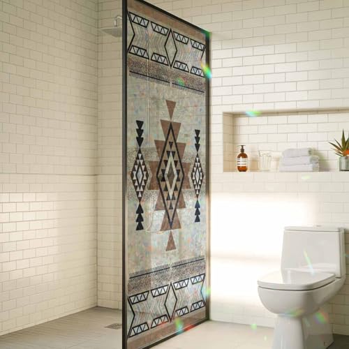 Película para ventana decorativa Stained Glass Brown 19.6x39.3 in miniatura 6