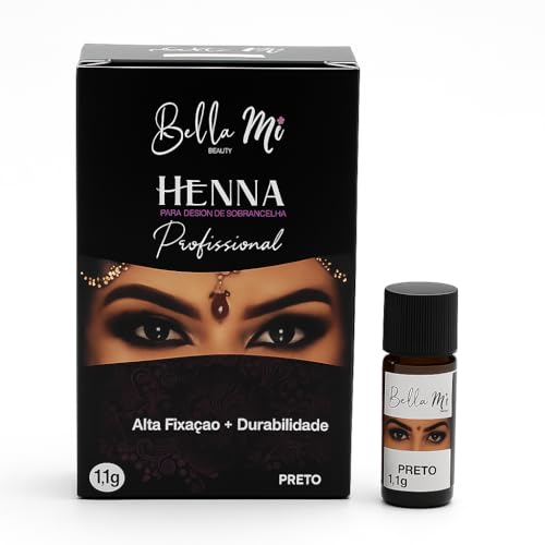 Henna para Sobrancelhas Bella Mi – Definição, Preenchimento e Durabilidade Profissional (Preto)