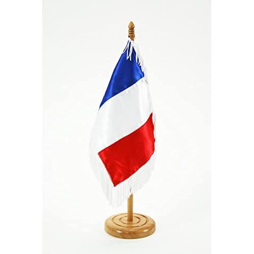 Drapeau De Table Département De Paris 15x10 Cm Hampe Et Socle En