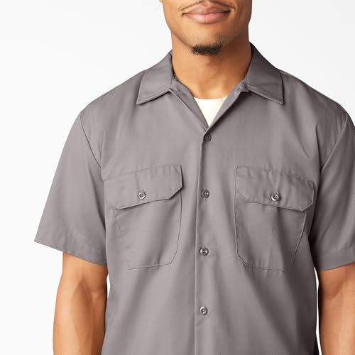 Image of Dickies Men's Short Sleeve Work Shirt - Durable Twill Button Down Shirts for Men, Lightweight Uniform for Daily Wear