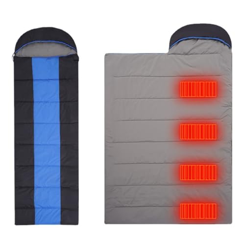 SUYUDD Sleeping Bag Heated 3-4 Seasons Warm & Cool Weather Sleeping Bag Mummy Lightweight Envelope Style Cotton Sleeping Bag for Camping, Traveling, and Outdoor Activities