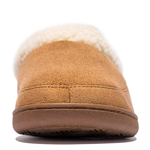 NewDenBer Women's Cozy Memory Foam Slippers Suede Fuzzy Plush Fleece Lined Slip On Indoor Outdoor House Shoes3