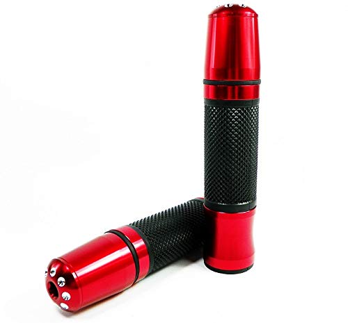 Kit Retrovisor Prisma+Manete Curto+Manopla Esportiva c/Peso Yamaha Fazer 250 Vermelho