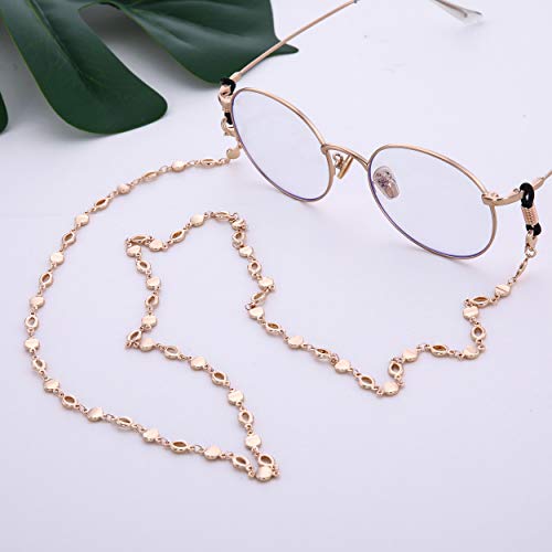 Likgreat Oblate Circle Eyeglasses Chain Holder For Women Mask Lanyard Sunglasses Chain Long Necklace Fashion Accessories (Rose Gold) #TOP3