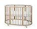 STOKKE® SLEEPI™ lettino │ Letto evolutivo ovale in legno di faggio per neonati e bambini dai 0 mesi ai 3 anni │ Culla espandibile con materasso traspirante Colore: Naturale
