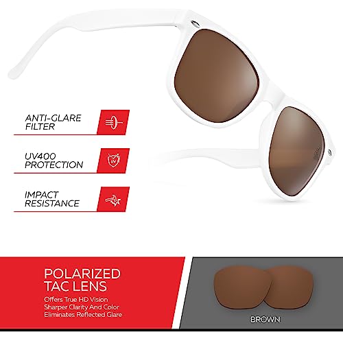 Image of Retro Rewind Polarized Sunglasses for Women Men - UV400 Classic Square Vintage Shades Trendy Unisex Sun Glasses