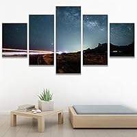 SIGNWIN 5 Panel Canvas Wall Art Light Exposure for Home Decorations Ready to Hang - 60
