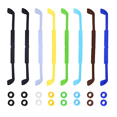 MUXIJIA 8 Stück Anti-Rutsch Silikon Brillenband für Kinder und Erwachsene, Universal Brillenbänder Brillenkette für Sportbrillen, Sonnenbrillen, Kurzsichtige Brille, Blaulichtfilter Brille Cover