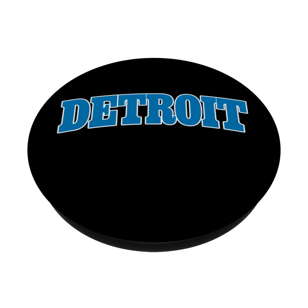 Detroit - Michigan - Throwback Design Print - Classic PopSockets Swappable PopGrip, Black - Image 2