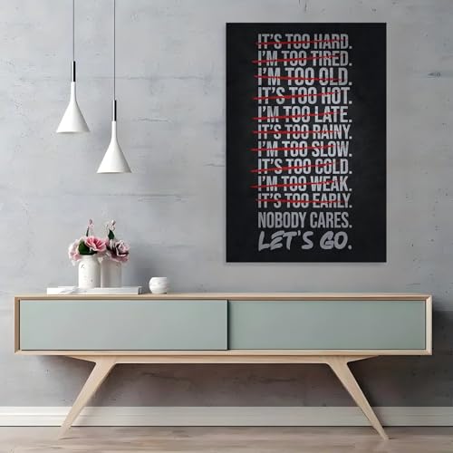 Generic TRYGH002 Nobody Cares Let'S Go Gym Inspirational Canvas Posters Wall Art Motivational Quotes Canvas Print Positive Canvas Painting Office Home Wall Decor Gift Unframe 12X18Inchs thumb #4