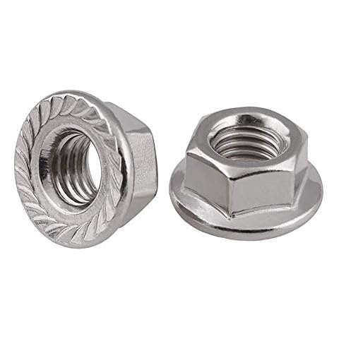 50 Pcs Stainless Steel Serrated Hex Flange Nuts Cover