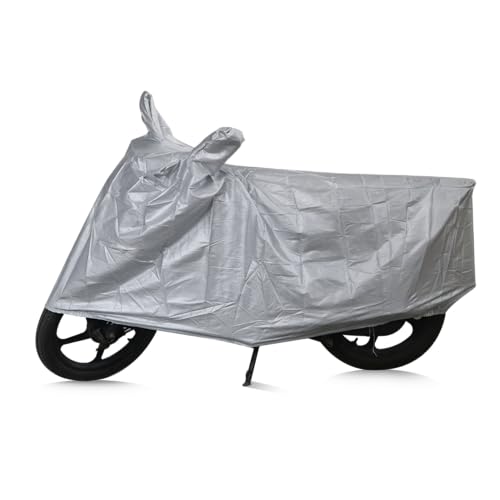 Image of TVS Racing Vehicle Cover with elastic - SC (Vehicle Cover) | Universal Bike Cover for TVS Two Wheelers| UV Protection and Dustproof| Elastic Fit |Silver