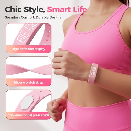 Image of Vibrating Alarm Clock Watch, 2026 New Rechargeable Silent Alarm for Deep Sleepers, LED Display Vibrating Alarm Watch for Elderly